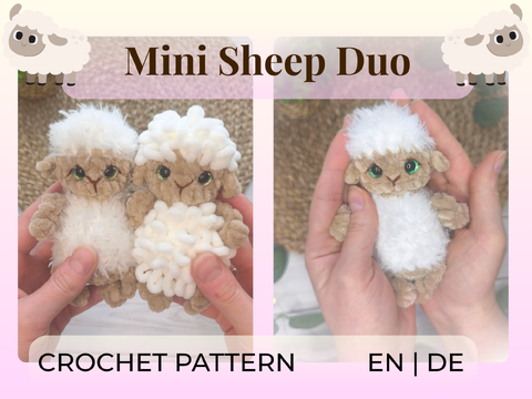 Mini Sheep Crochet Pattern – 2-in-1 No-Sew Amigurumi