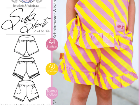 E-Book Schnittmuster Suki-Shorts Gr. 74 bis 164