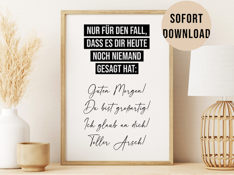 Poster TOLLER ARSCH Motivationsposter Wandbild Download Digitale Datei