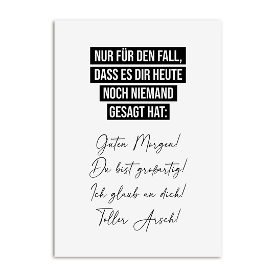 Poster TOLLER ARSCH Motivationsposter Wandbild Download Digitale Datei