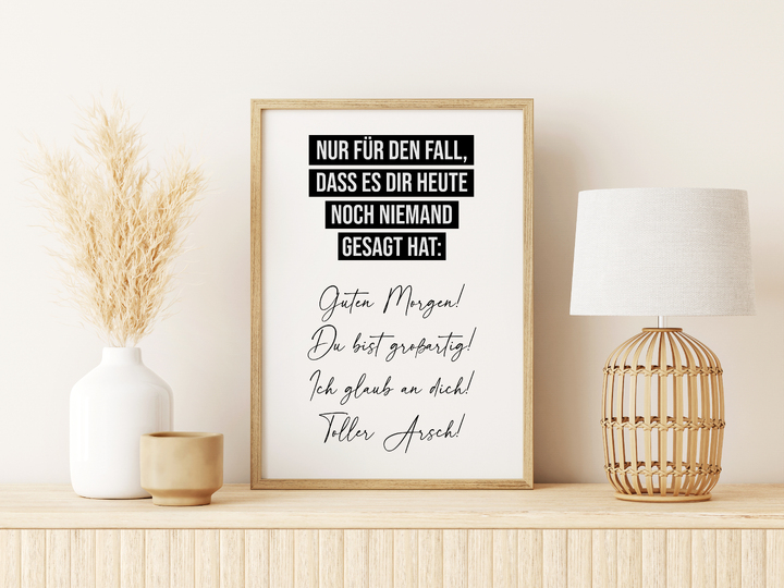 Poster TOLLER ARSCH Motivationsposter Wandbild Download Digitale Datei