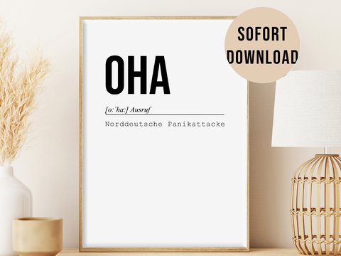 Poster OHA Norddeutsche Panikattacke lustiges Poster Wandbild Download