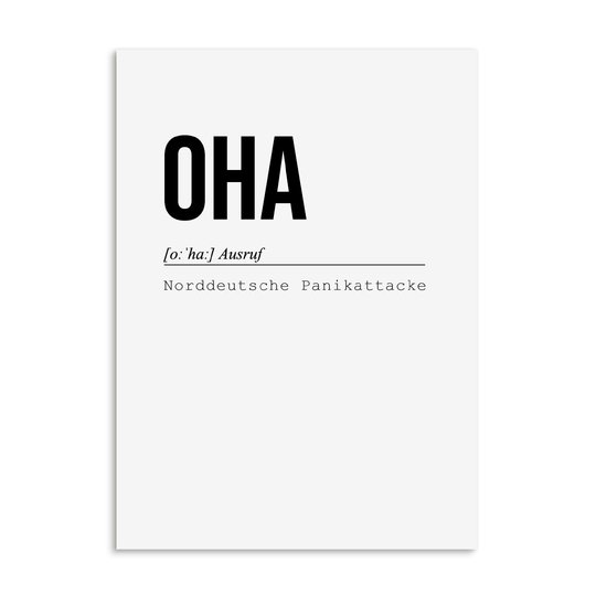 Poster OHA Norddeutsche Panikattacke lustiges Poster Wandbild Download