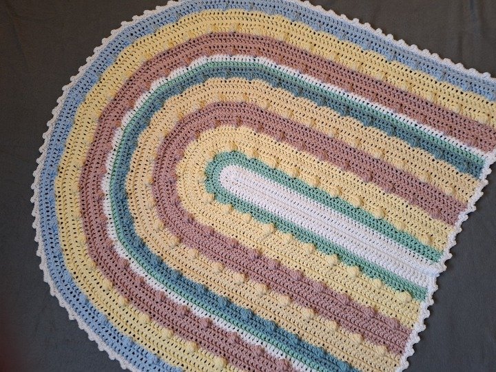 Häkelanleitung: Rainbow Bears Babydecke