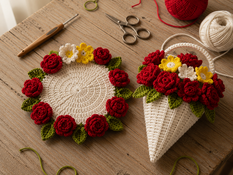 Häkelblumenstrauß PDF-Anleitung + Englisches Video-Tutorial