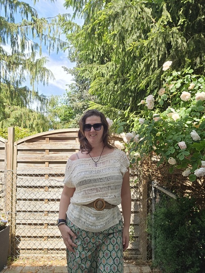 Häkelanleitung Sun-Set Breeze Twinset – 2 in 1: lässiges Shirt & Stola