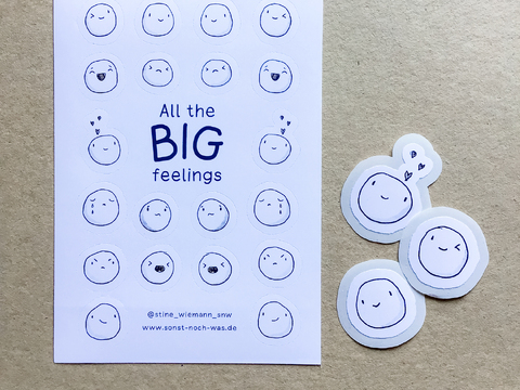 Emoji Sticker "BIG feelings" - Print then Cut png für Schneidplotter