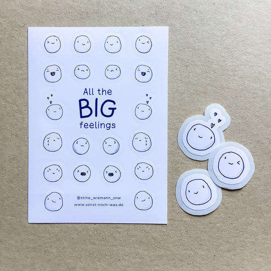 Emoji Sticker "BIG feelings" - Print then Cut png für Schneidplotter