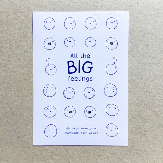 Emoji Sticker "BIG feelings" - Print then Cut png für Schneidplotter