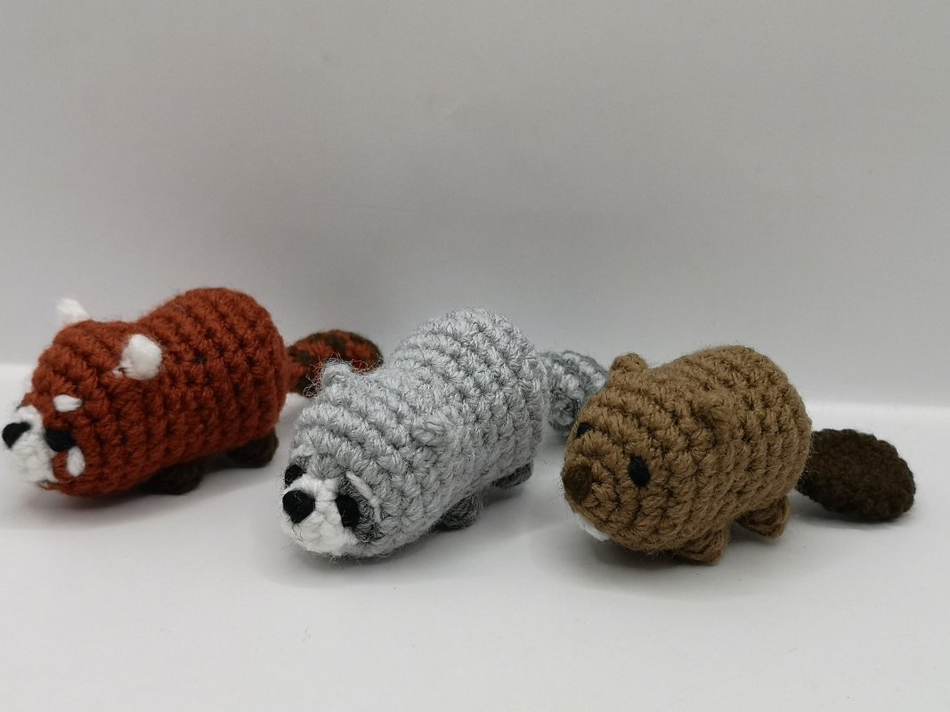 3in1 Mini-Tiere: Waschbär, Roter Panda, Biber - Häkelanleitung by NiggyArts - Bild 12