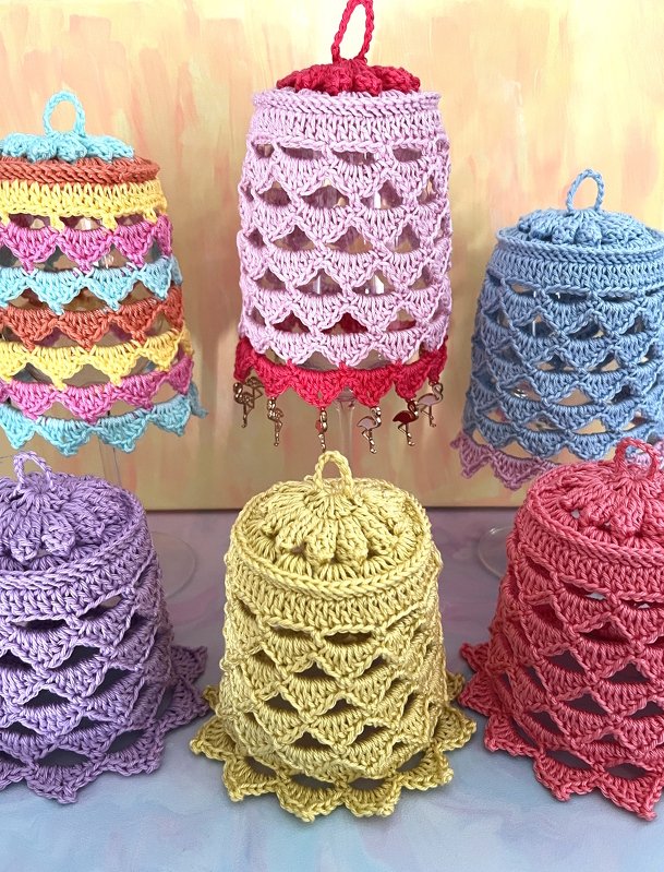 Crochet Pattern Lampshade for Wine Glass "Talira" Table Decor Lantern - Image 12