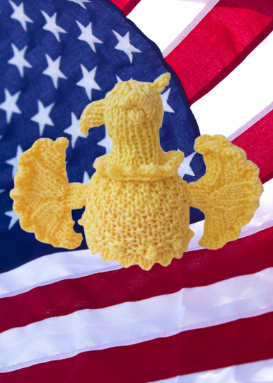 TeaCosyFolk's American Eagle Chocolate Orange Cosy Knitting Pattern July 4