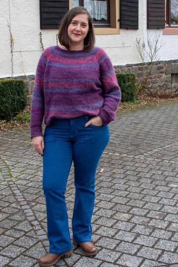 Schnittmuster Mid Waist Bootcut Jeans "Der blaue Pfad" Damen Gr. 32 - 62