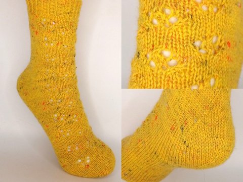 Fixe Quickie Ferse "Pusteblume" - Toe Up mit Lochmuster, 4-fach, Gr.34-47