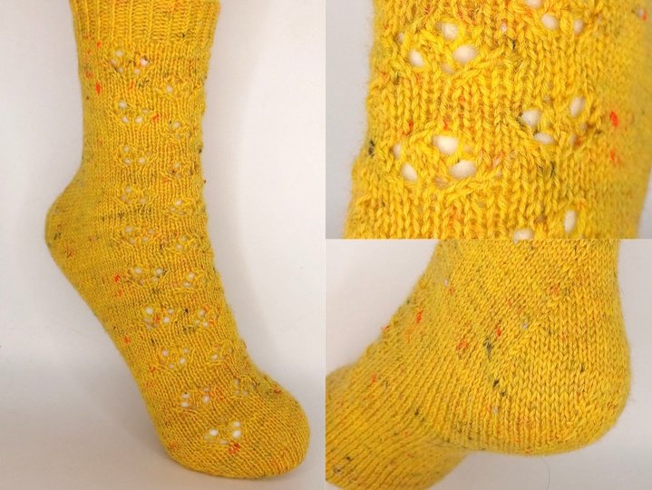 Fixe Quickie Ferse "Pusteblume" - Toe Up mit Lochmuster, 4-fach, Gr.34-47