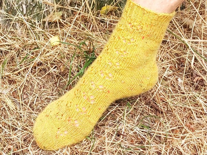 Fixe Quickie Ferse "Pusteblume" - Toe Up mit Lochmuster, 4-fach, Gr.34-47