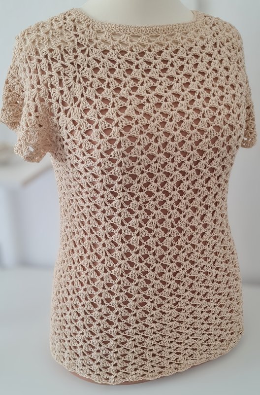 Pullover / Shirt "Wüstenwind" Häkelanleitung RVO jede Größe - Bild 5