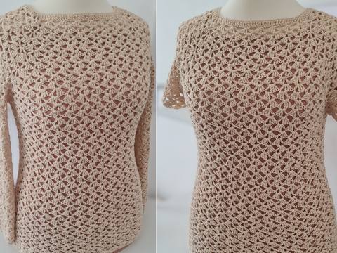 Pullover / Shirt "Wüstenwind" Häkelanleitung RVO jede Größe