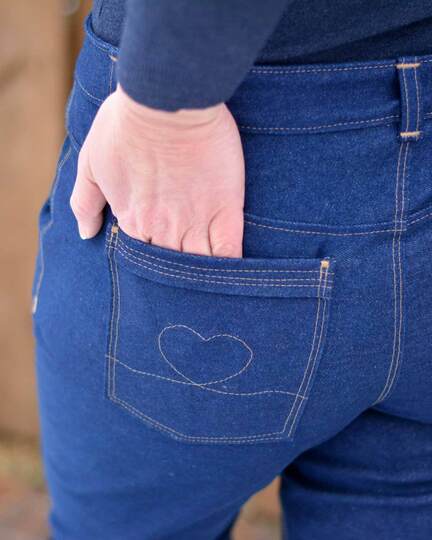 Schnittmuster Mid Waist Schlagjeans "Der geschlungene Pfad" Damen Gr.16-31