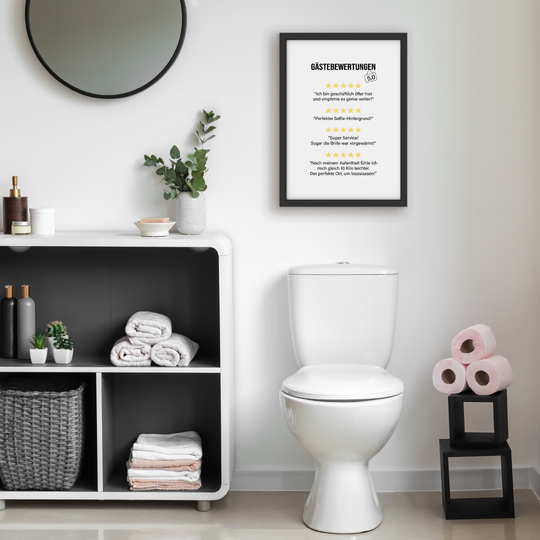 Poster Toilette Gästebewertungen Badezimmer Wandbild Download Digitale Date