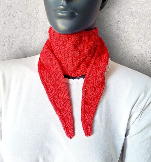 Strickanleitung Mini-Schal, Halstuch aus Baumwollgarn   #384