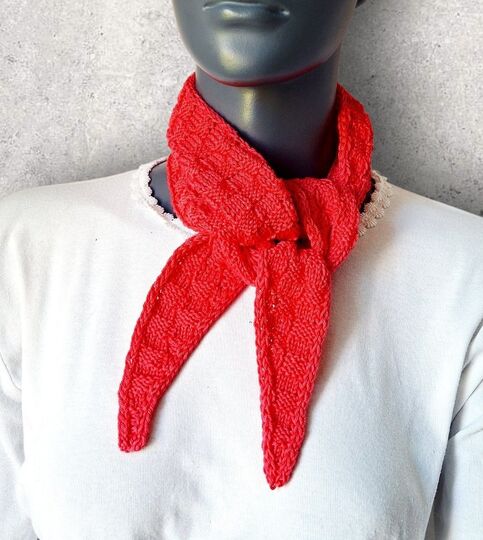 Strickanleitung Mini-Schal, Halstuch aus Baumwollgarn   #384