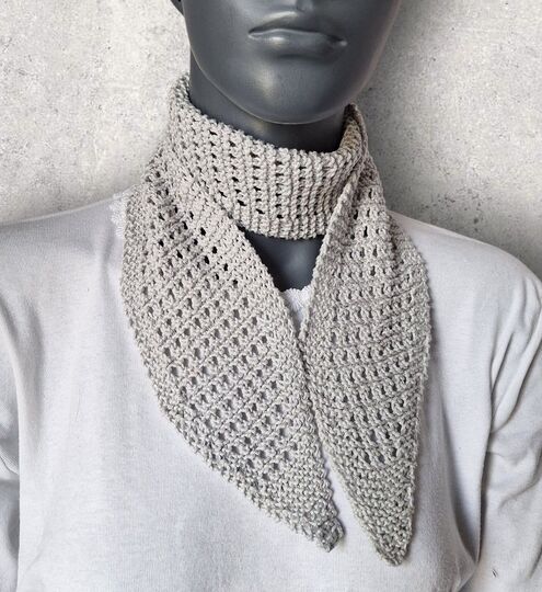 Strickanleitung Mini-Schal, Halstuch aus Baumwollgarn mit Lochmuster  #385