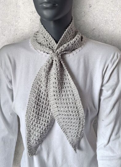 Strickanleitung Mini-Schal, Halstuch aus Baumwollgarn mit Lochmuster  #385