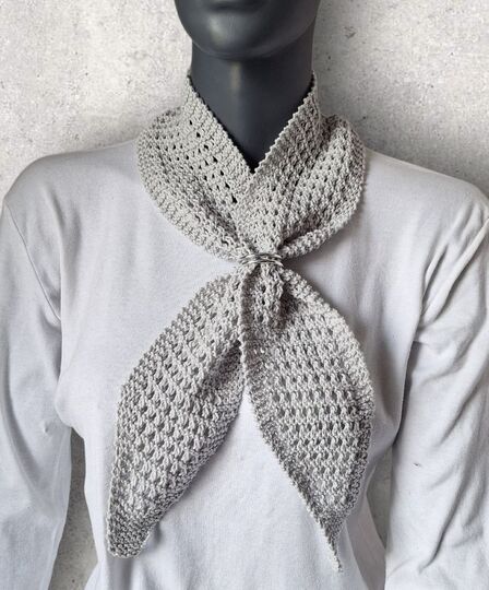 Strickanleitung Mini-Schal, Halstuch aus Baumwollgarn mit Lochmuster  #385