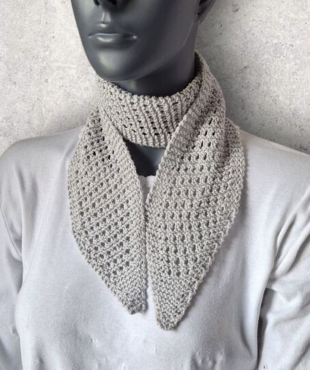 Strickanleitung Mini-Schal, Halstuch aus Baumwollgarn mit Lochmuster  #385