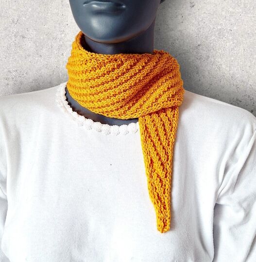 Strickanleitung Mini-Schal, Kurzschal aus Baumwollgarn, Halstuch  #386