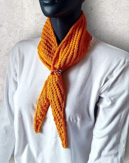 Strickanleitung Mini-Schal, Kurzschal aus Baumwollgarn, Halstuch  #386