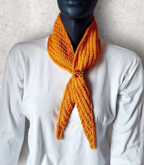 Strickanleitung Mini-Schal, Kurzschal aus Baumwollgarn, Halstuch  #386