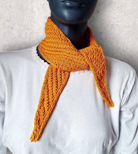 Strickanleitung Mini-Schal, Kurzschal aus Baumwollgarn, Halstuch  #386