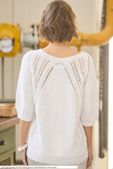 Raglanpulli mit Ajourmuster