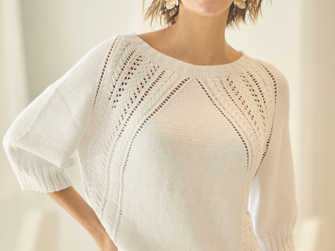 Raglanpulli mit Ajourmuster
