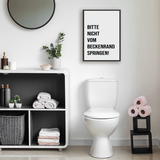 Poster Toilette Nicht vom Beckenrand springen Badezimmer Wandbild Download