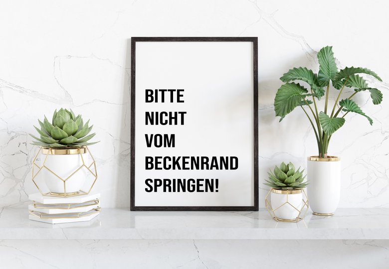 Poster Toilette Nicht vom Beckenrand springen Badezimmer Wandbild Download