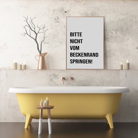 Poster Toilette Nicht vom Beckenrand springen Badezimmer Wandbild Download