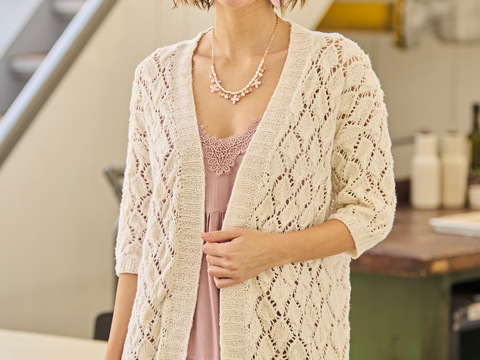 Jacke mit Ajourzopfmuster