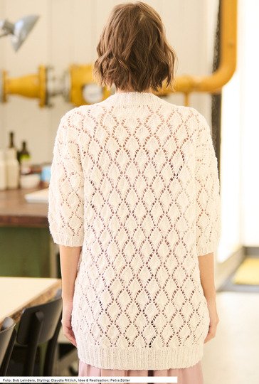 Jacke mit Ajourzopfmuster
