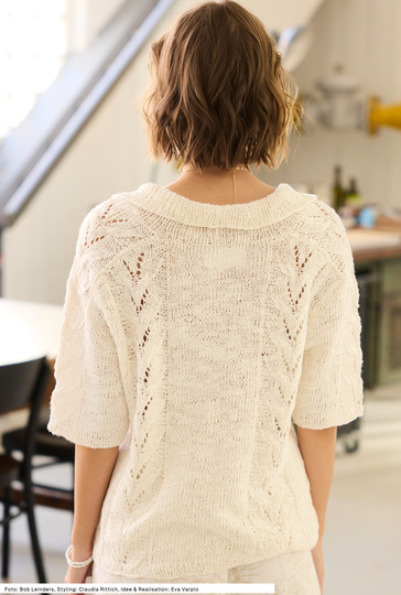 Polo-Shirt mit Ajourstreifen