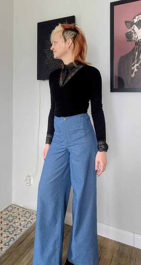 Schnittmuster High Waist Palazzo Jeans "Der ferne Pfad" Damen Gr. 64 - 124