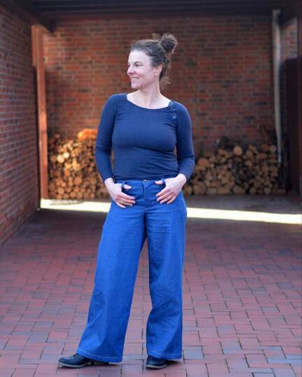 Schnittmuster Mid Waist Palazzo Jeans "Der ferne Pfad" Damen Gr. 16 - 31