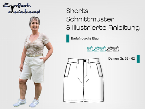 Schnittmuster Shorts "Barfuß durchs Blau" Gr. 32 - 62 Damen