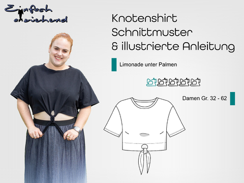 Schnittmuster Knotenshirt "Limonade unter Palmen" Gr. 32 - 62 Damen