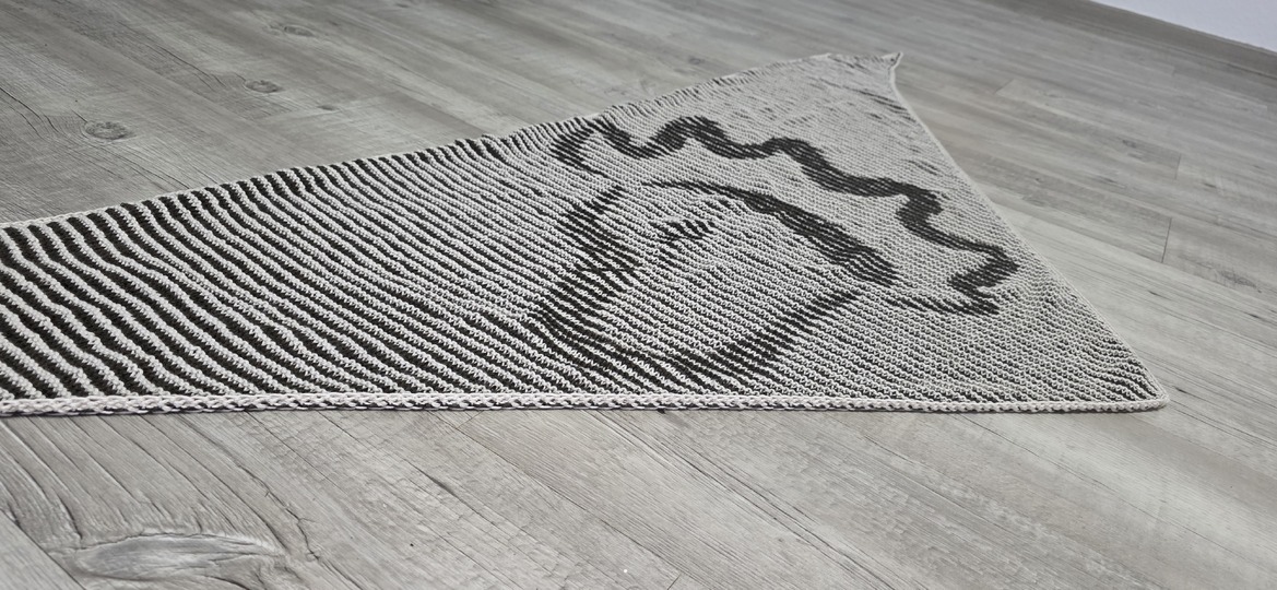 Lion, Shadow Knitting, Illusion Knitting, Motif Shawl