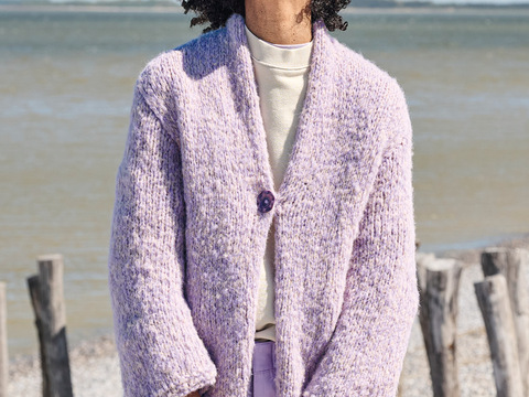 Melierte Jacke mit Schalkragen