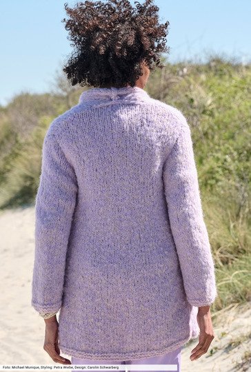 Melierte Jacke mit Schalkragen