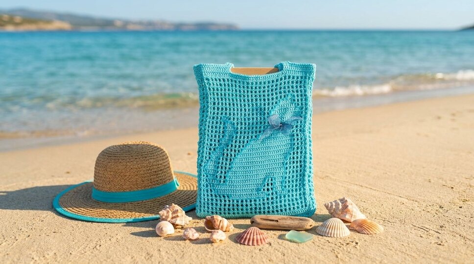 Crochet Pattern Filet Crochet Bag with Cat Motif – incl. 3 Motif Templates